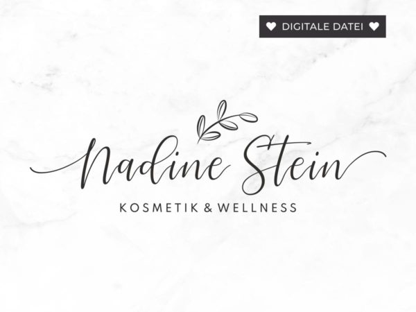 Kalligrafie Wellness Zweig Logo Design